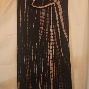 Black and Tan Tie-Dye Maxi Dress